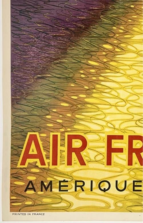 Original Vintage Poster AIR FRANCE AMERIQUE DU SUD Airline Travel Tourism OL - 4