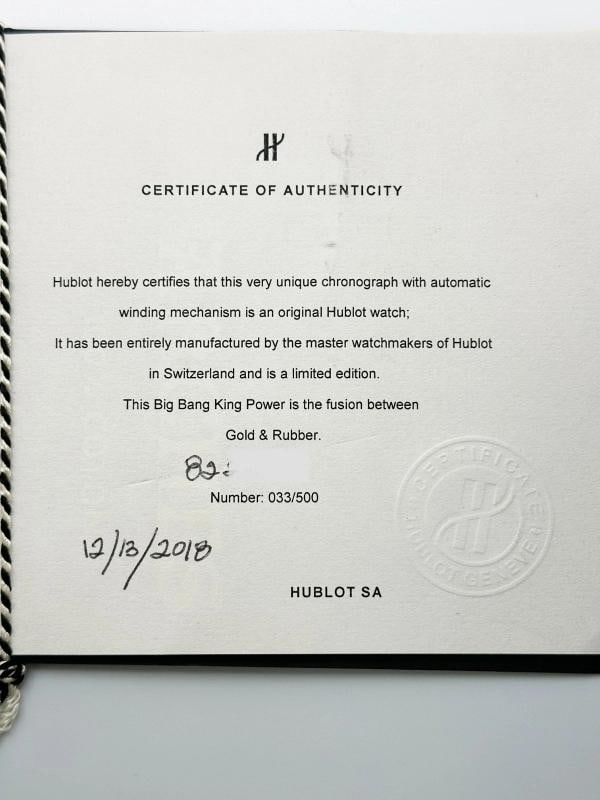 Hublot King Power Big Bang Foudroyante 715.PX.1128.RX 18K Rose Gold Box Paper - 3