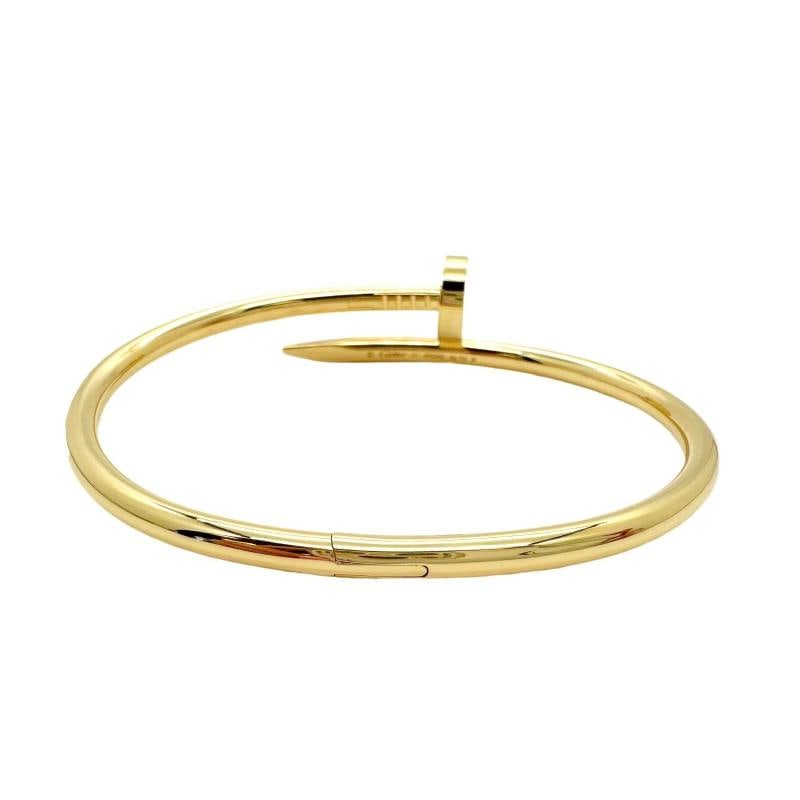 Cartier JUSTE UN CLOU 18K Yellow Gold 3.6 mm Bracelet SZ 17 Coa Boxes Receipt - 11