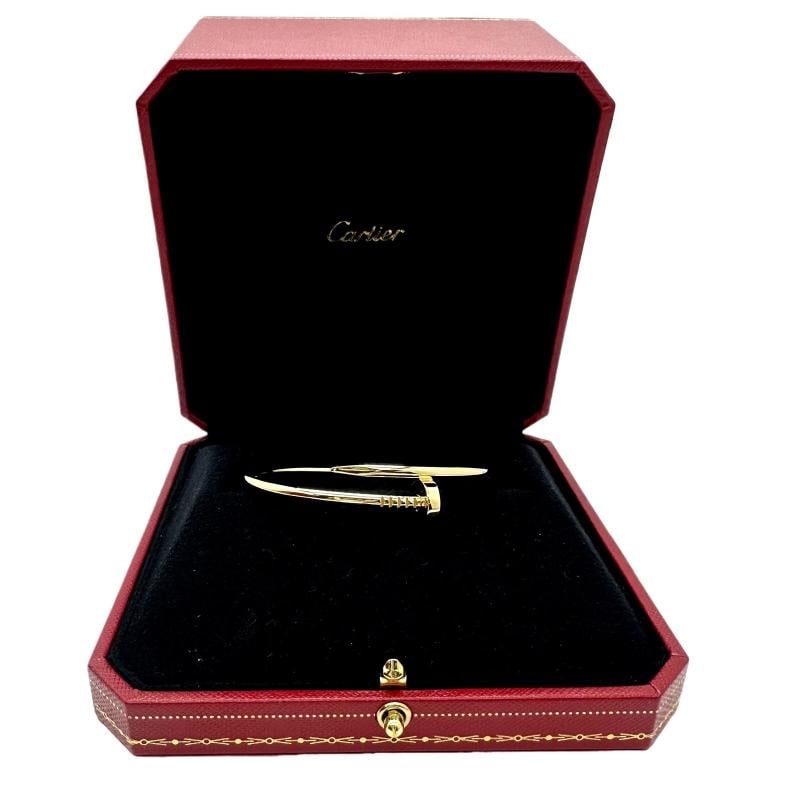 Cartier JUSTE UN CLOU 18K Yellow Gold 3.6 mm Bracelet SZ 17 Coa Boxes Receipt - 2