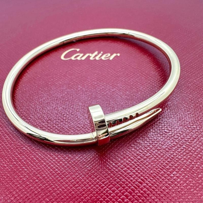Cartier JUSTE UN CLOU 18K Yellow Gold 3.6 mm Bracelet SZ 17 Coa Boxes Receipt - 3