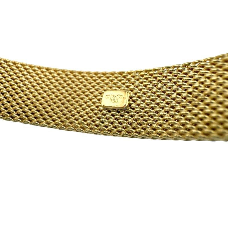Tiffany & Co Somerset Mesh 18k Yellow Gold Bangle - 3