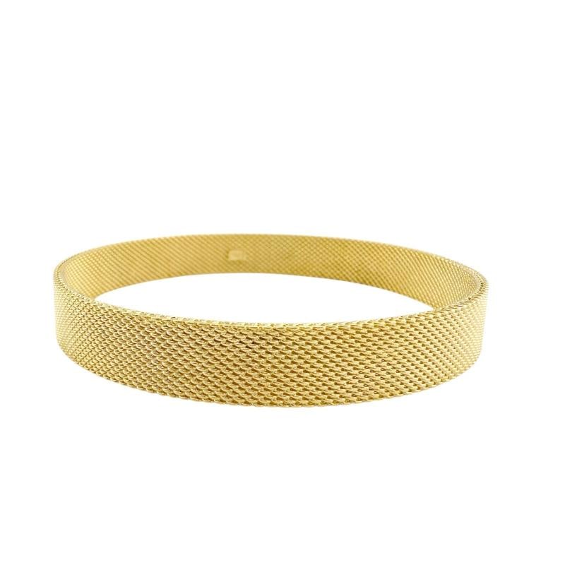 Tiffany & Co Somerset Mesh 18k Yellow Gold Bangle - 6