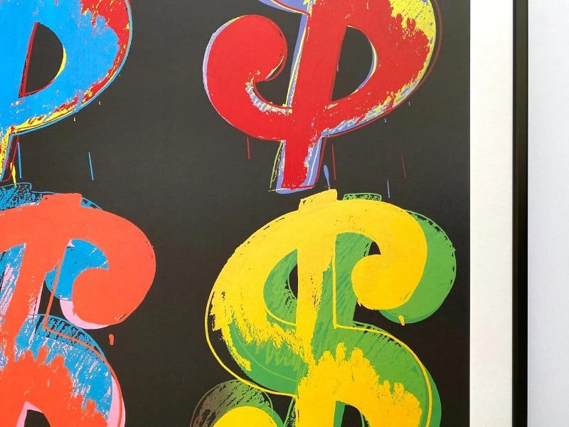 ANDY WARHOL ESTATE RARE 1989 1ST ED LITHO PRINT LRG FRAMED POSTER "$ SIGNS" 1982 - 10