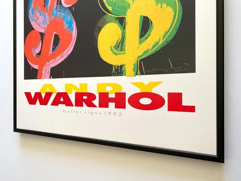 ANDY WARHOL ESTATE RARE 1989 1ST ED LITHO PRINT LRG FRAMED POSTER "$ SIGNS" 1982 - 12