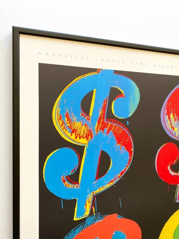 ANDY WARHOL ESTATE RARE 1989 1ST ED LITHO PRINT LRG FRAMED POSTER "$ SIGNS" 1982 - 4