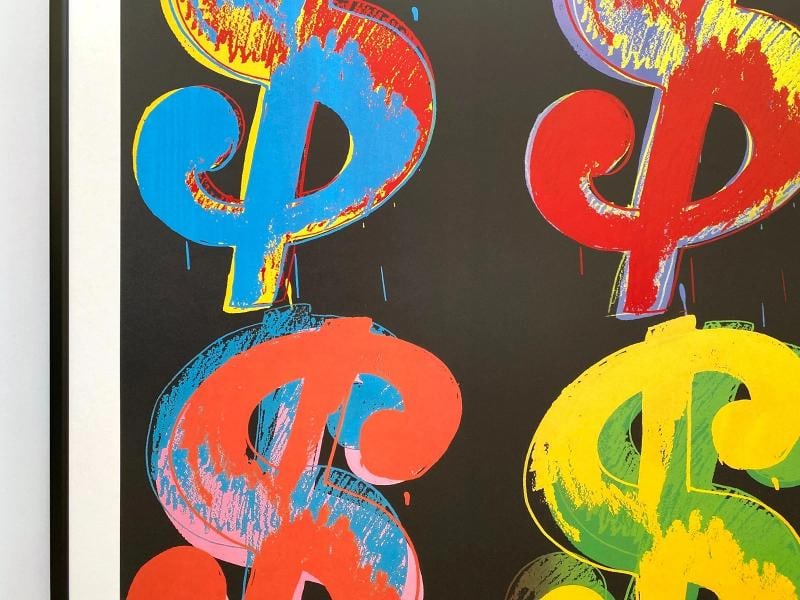 ANDY WARHOL ESTATE RARE 1989 1ST ED LITHO PRINT LRG FRAMED POSTER "$ SIGNS" 1982 - 5