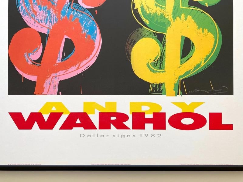 ANDY WARHOL ESTATE RARE 1989 1ST ED LITHO PRINT LRG FRAMED POSTER "$ SIGNS" 1982 - 7