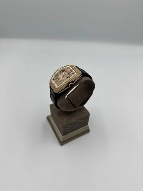 Franck Muller Vanguard All-Diamond Watch w/ Alligator Strap Rose Gold 35mm ref.V - 4