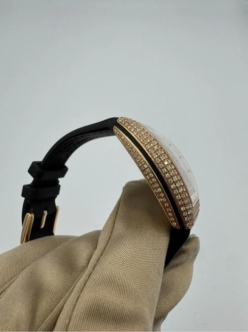 Franck Muller Vanguard All-Diamond Watch w/ Alligator Strap Rose Gold 35mm ref.V - 8