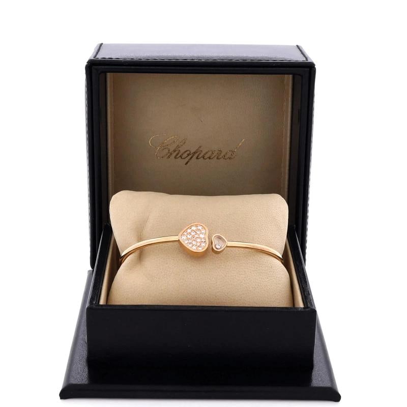 Chopard Happy Diamonds Heart Cuff Bracelet 18K Rose Gold with Pave Diamonds - 2