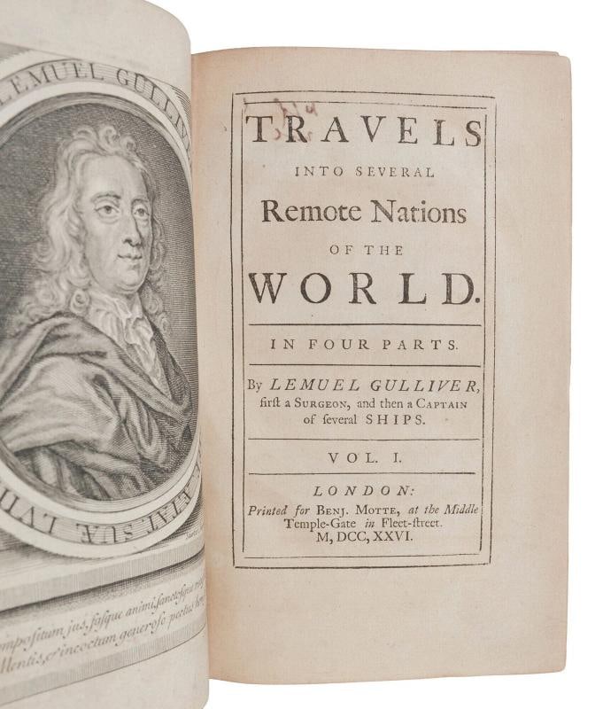 Gulliver's Travels Travels ~ by JONATHAN SWIFT ~ First Edition ~ 3rd Print 1726 - 7