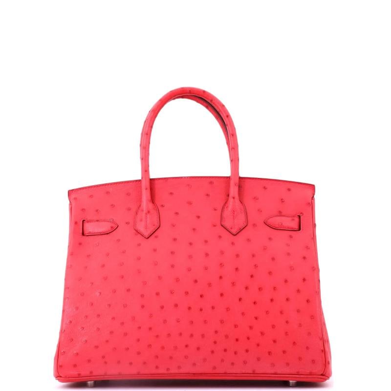 Hermes Birkin Handbag Pink Ostrich with Palladium Hardware 30 - 4