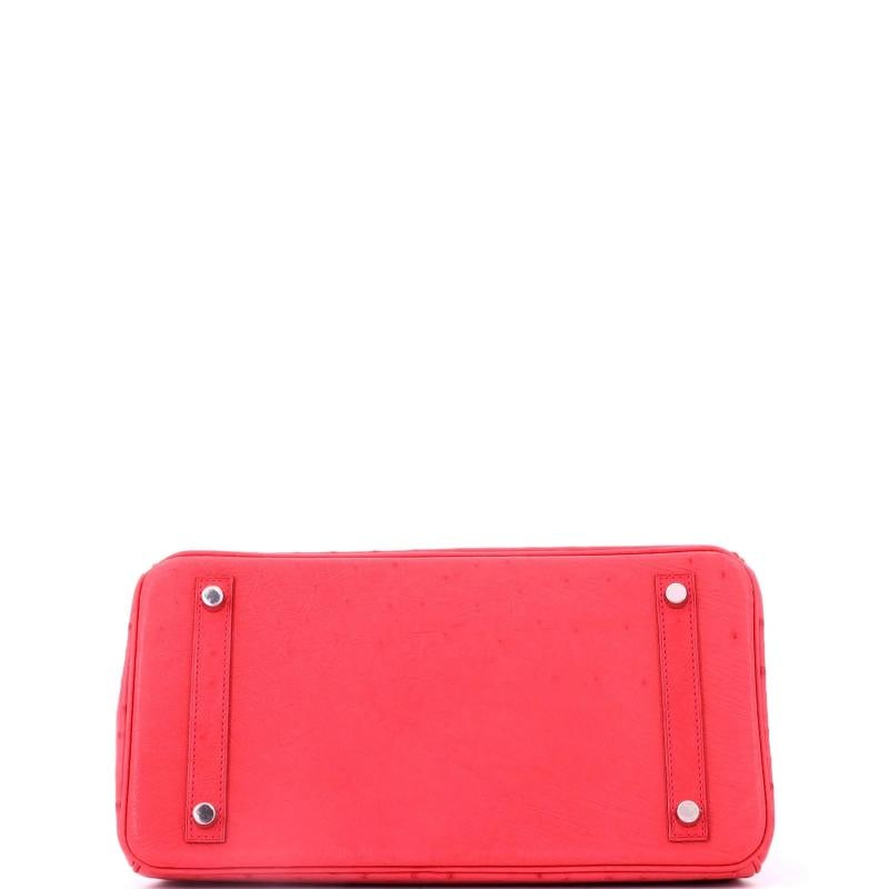 Hermes Birkin Handbag Pink Ostrich with Palladium Hardware 30 - 5