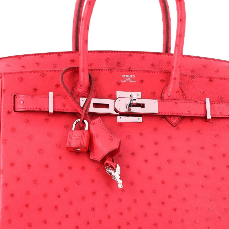 Hermes Birkin Handbag Pink Ostrich with Palladium Hardware 30 - 7