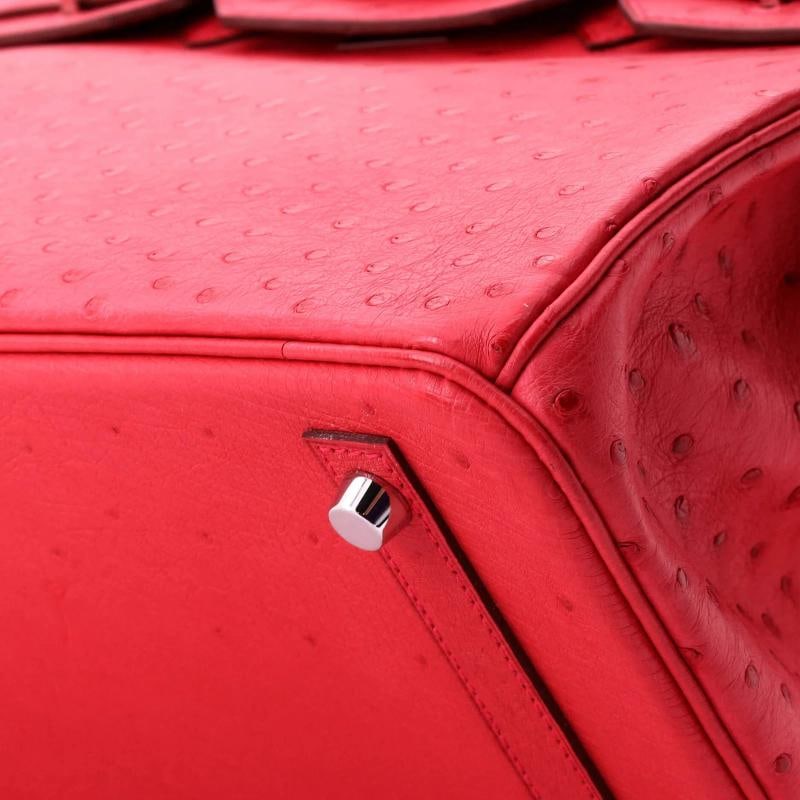 Hermes Birkin Handbag Pink Ostrich with Palladium Hardware 30 - 8