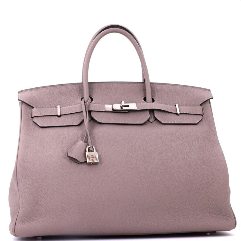 Hermes Birkin Handbag Grey Togo with Palladium Hardware 40 - 2