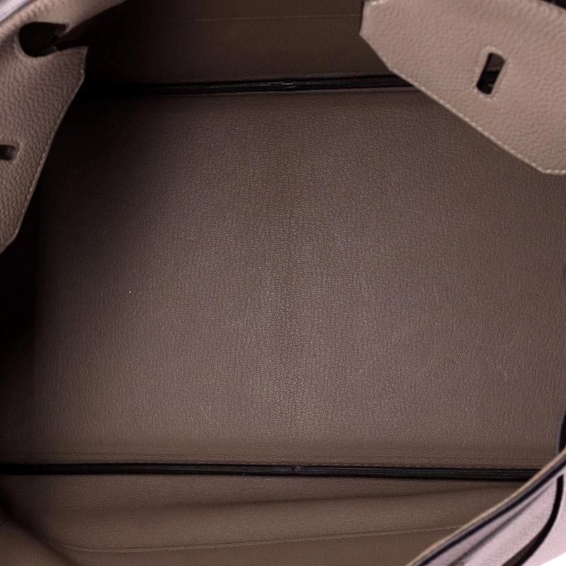 Hermes Birkin Handbag Grey Togo with Palladium Hardware 40 - 5