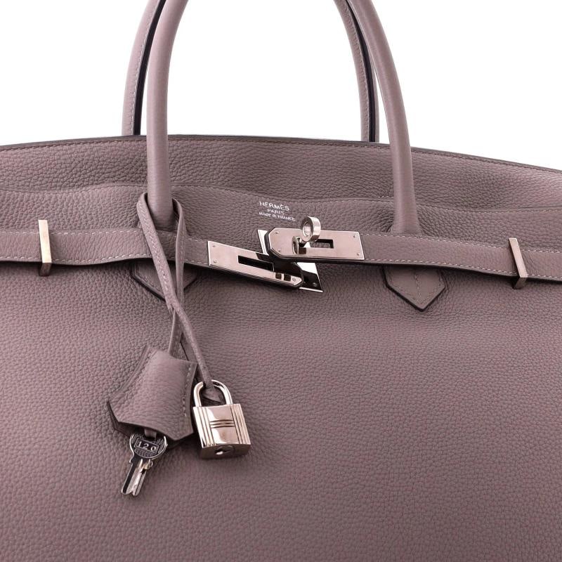 Hermes Birkin Handbag Grey Togo with Palladium Hardware 40 - 6