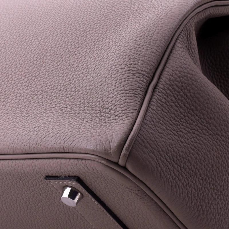 Hermes Birkin Handbag Grey Togo with Palladium Hardware 40 - 8