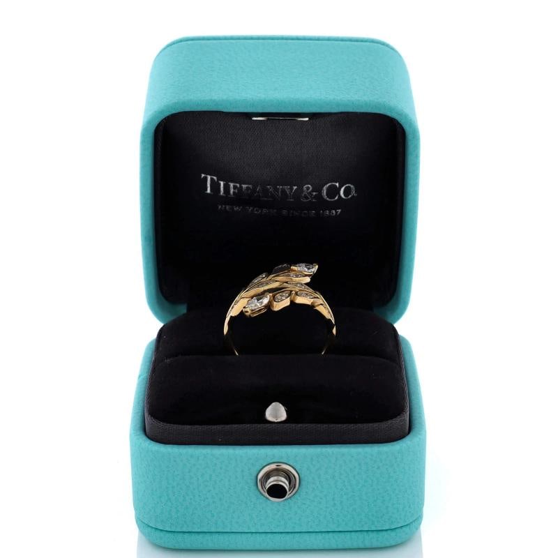 Tiffany & Co. Victoria Vine Bypass Ring 18K Yellow Gold with Diamonds - 2