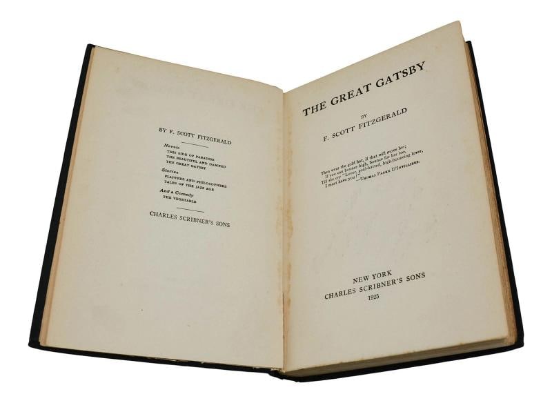The Great Gatsby ~ by F. SCOTT FITZGERALD ~ First Edition ~ 1st Printing 1925 - 6