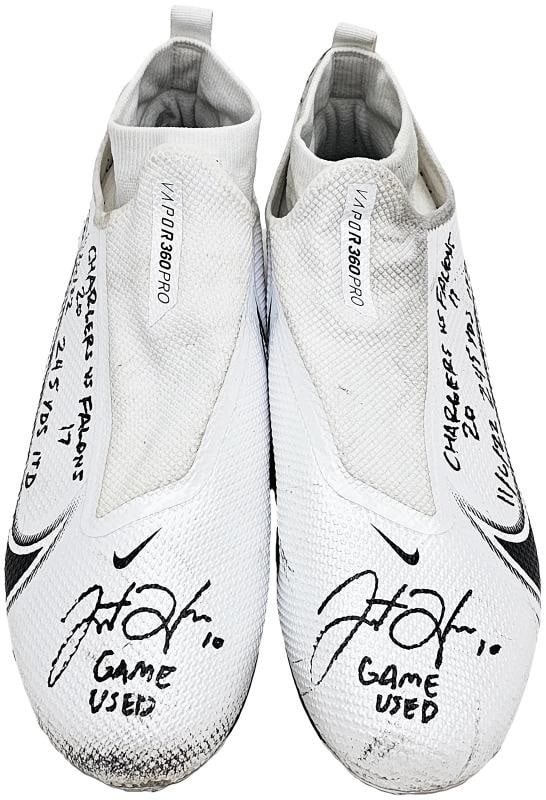 Justin Herbert Autographed Game Used Nike Vapor Cleats Chargers 11/6/22 Beckett - 2
