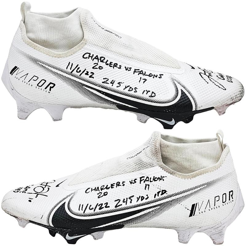 Justin Herbert Autographed Game Used Nike Vapor Cleats Chargers 11/6/22 Beckett - 4