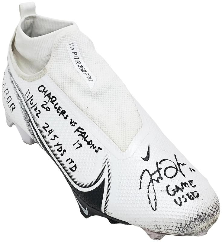 Justin Herbert Autographed Game Used Nike Vapor Cleats Chargers 11/6/22 Beckett - 8