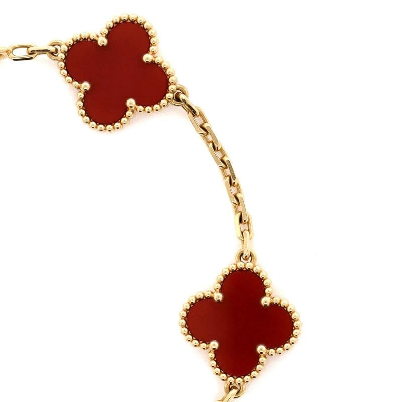 Van Cleef & Arpels Vintage Alhambra 5 Motifs Bracelet 18K Yellow Gold - 3