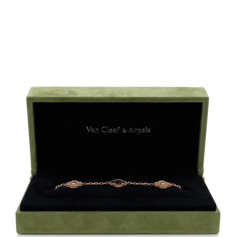 Van Cleef & Arpels Vintage Alhambra 5 Motifs Bracelet 18K Rose Gold and Mother - 2