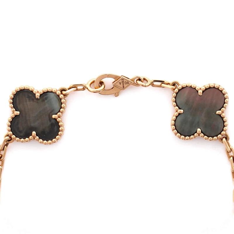 Van Cleef & Arpels Vintage Alhambra 5 Motifs Bracelet 18K Rose Gold and Mother - 3