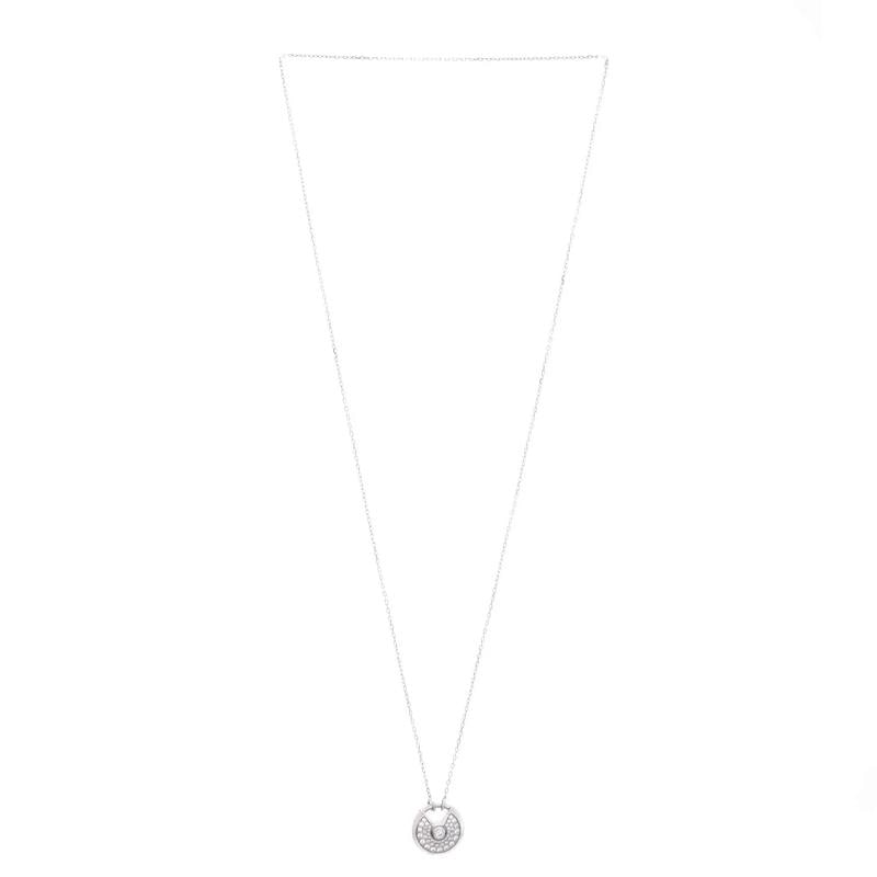 Cartier Amulette de Cartier Pendant Necklace 18K White Gold and Pave Diamonds - 2