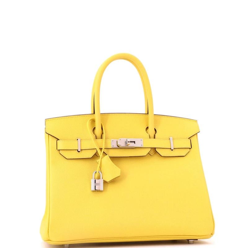 Hermes Birkin Handbag Yellow Epsom with Palladium Hardware 30 - 3