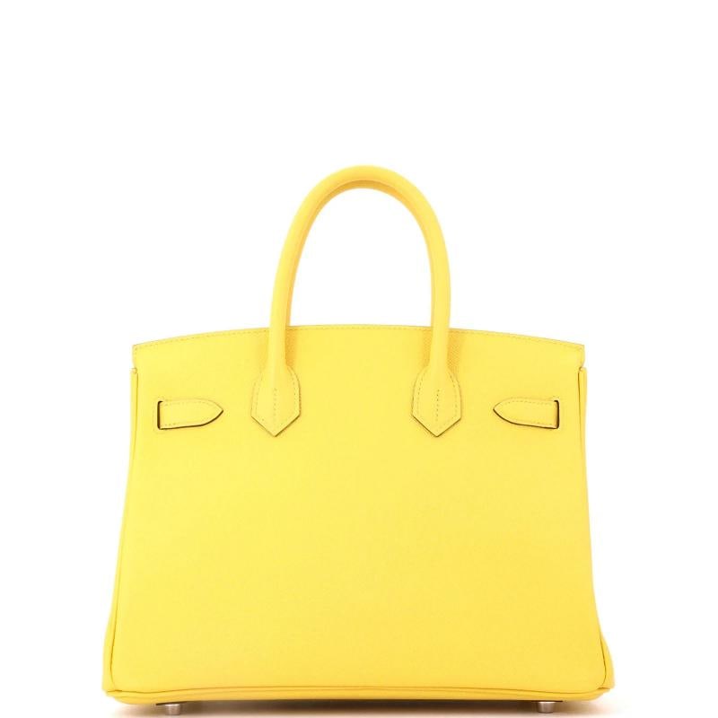 Hermes Birkin Handbag Yellow Epsom with Palladium Hardware 30 - 4