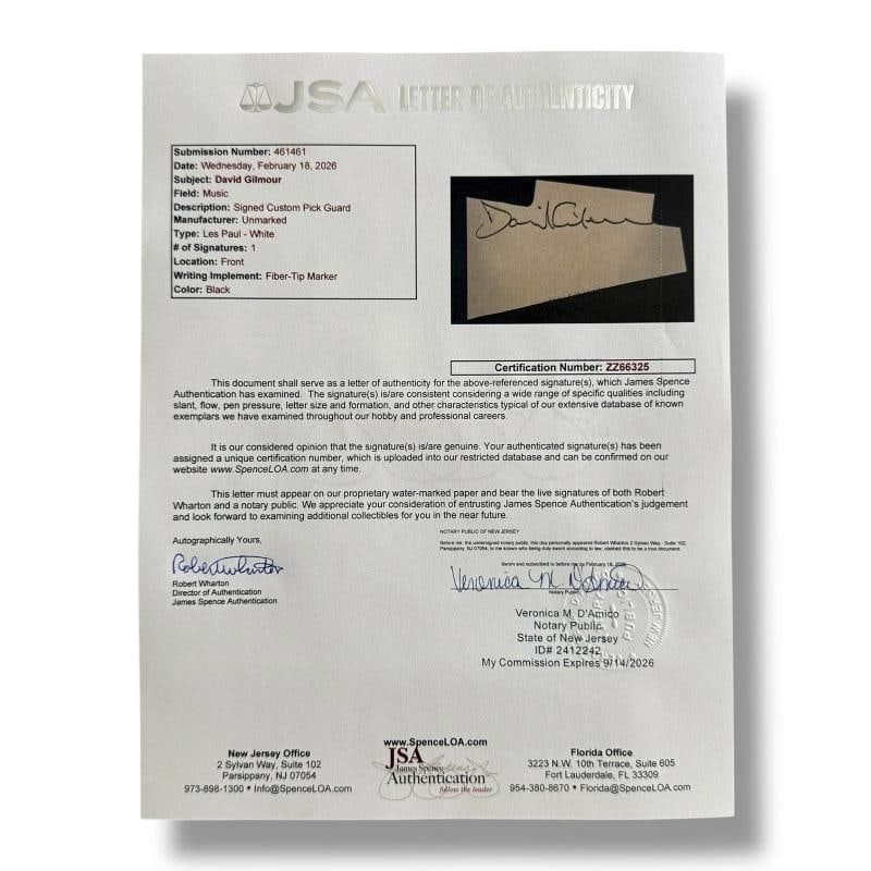 David Gilmour Signed Guitar Custom Graphics JSA COA Pink Floyd Dark Side of the - 4