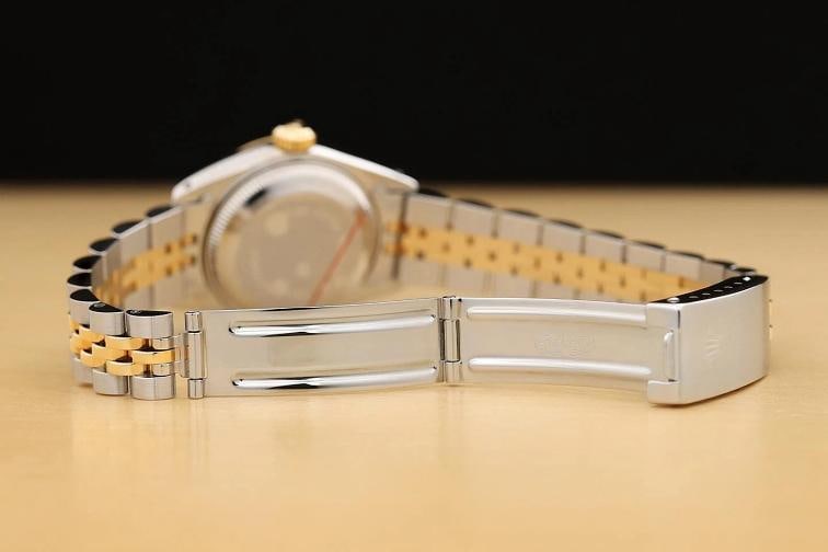 ROLEX LADIES DATEJUST 69173 GRAY JUBILEE 18K YELLOW GOLD STAINLESS STEEL WATCH - 10