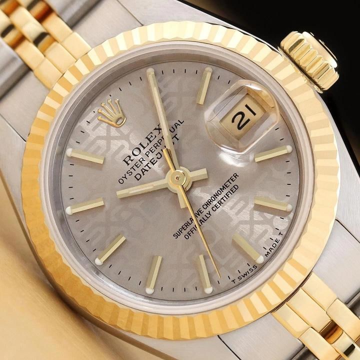 ROLEX LADIES DATEJUST 69173 GRAY JUBILEE 18K YELLOW GOLD STAINLESS STEEL WATCH: Condition: Pre-owned - Good,Department: Women's,Brand: Rolex,Style: Dress/Formal, Luxury, Luxury: Dress Styles,Features: 12-Hour Dial, Chronometer, Sapphire Crystal, Screwdown Crown, Seconds Hand, Sel
