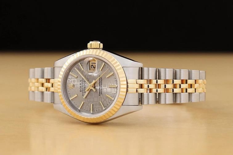 ROLEX LADIES DATEJUST 69173 GRAY JUBILEE 18K YELLOW GOLD STAINLESS STEEL WATCH - 2