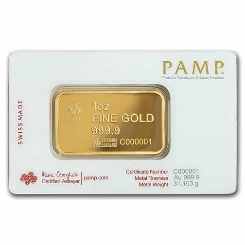 1 oz Gold Bar - PAMP America the Free Statue of Liberty (Assay) - 2