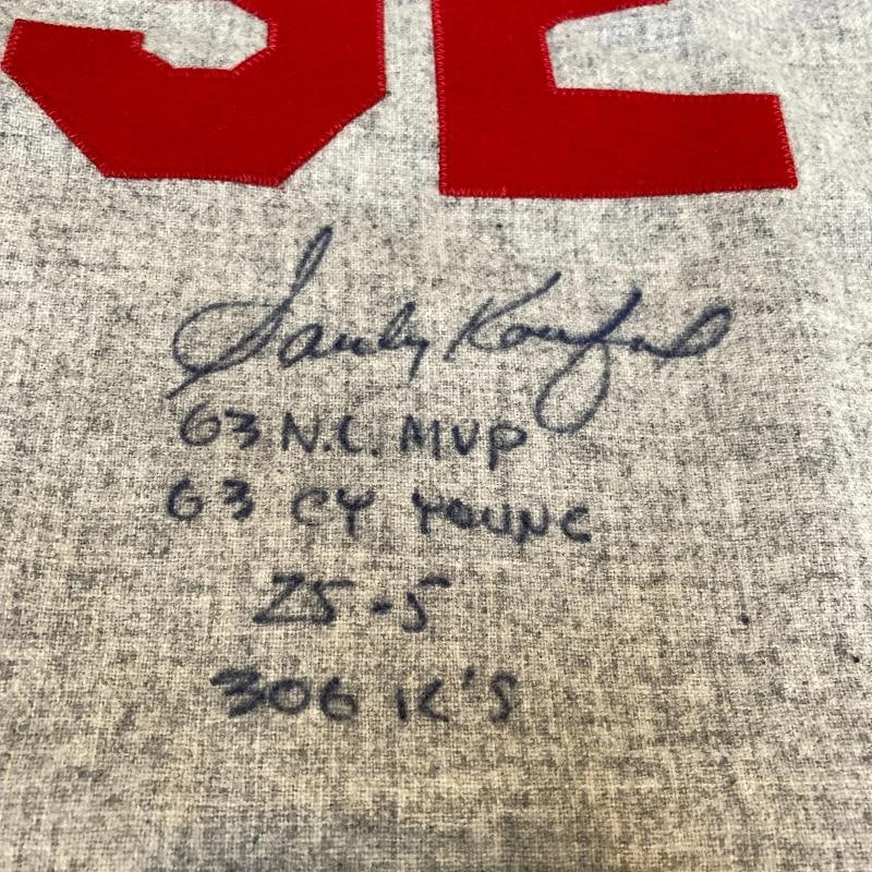 Sandy Koufax Cy Young MVP Signed Heavily Inscribed STATS Dodgers Jersey JSA COA - 3