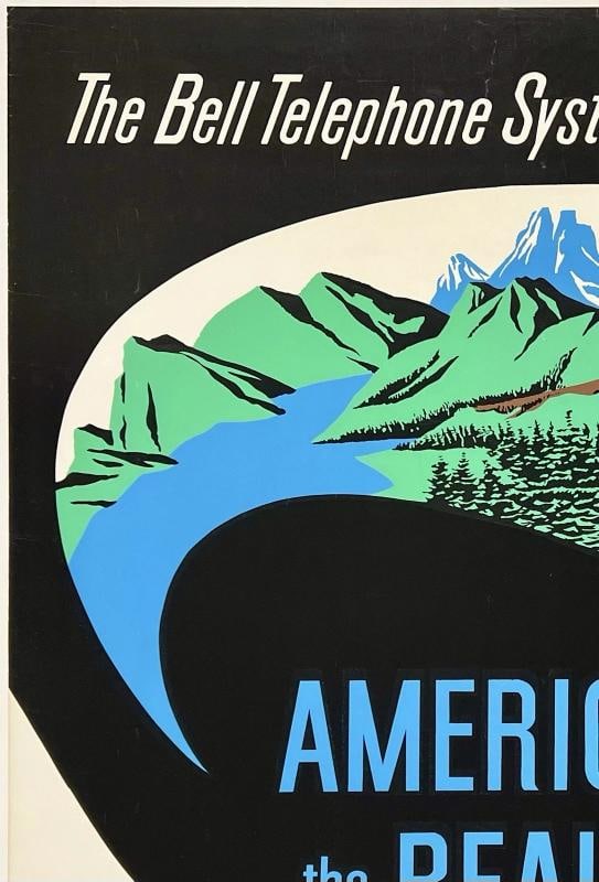 TOMORROWLAND AMERICA THE BEAUTIFUL Original Vintage Disneyland Poster LINEN RARE - 2