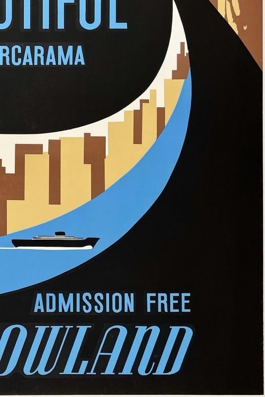 TOMORROWLAND AMERICA THE BEAUTIFUL Original Vintage Disneyland Poster LINEN RARE - 5