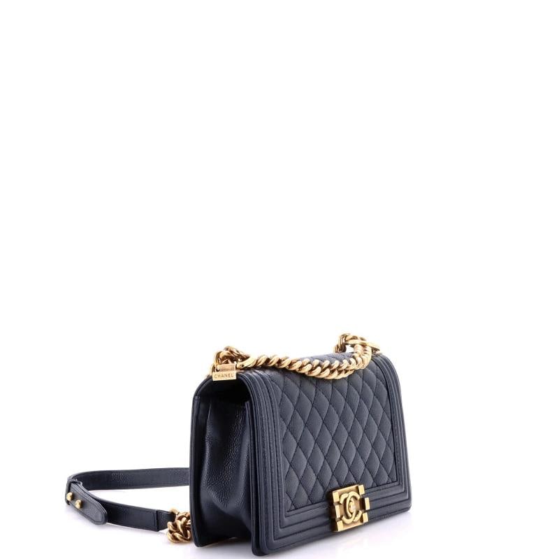 Chanel Boy Flap Bag Quilted Caviar Old Medium - 2
