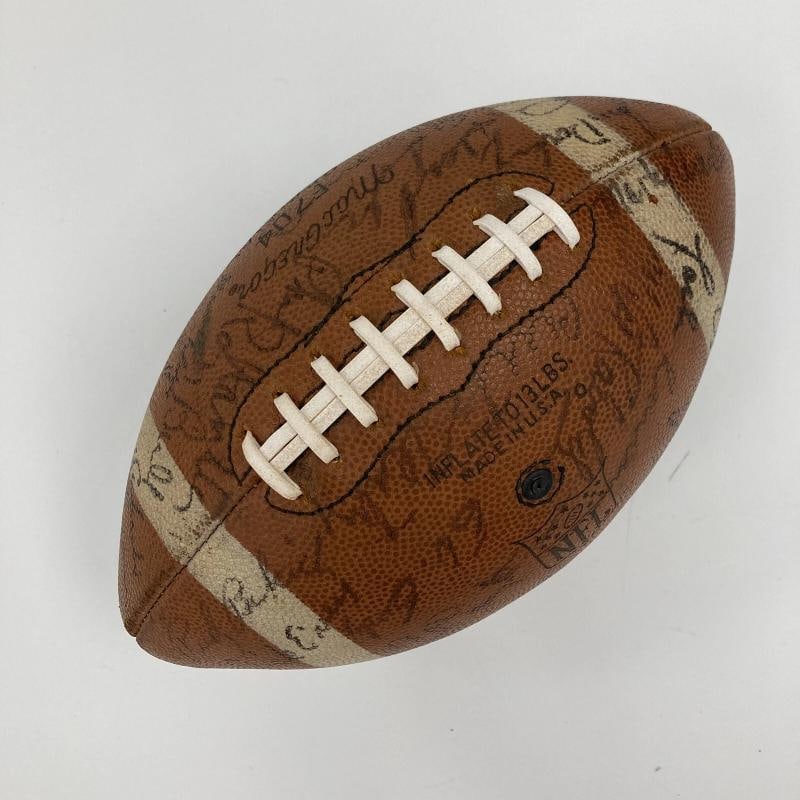 1967 Chicago Bears Team Signed Vintage Football Brian Piccolo & George Halas PSA - 14