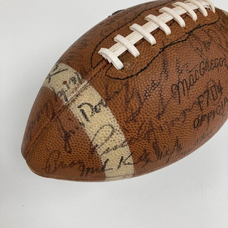 1967 Chicago Bears Team Signed Vintage Football Brian Piccolo & George Halas PSA - 3