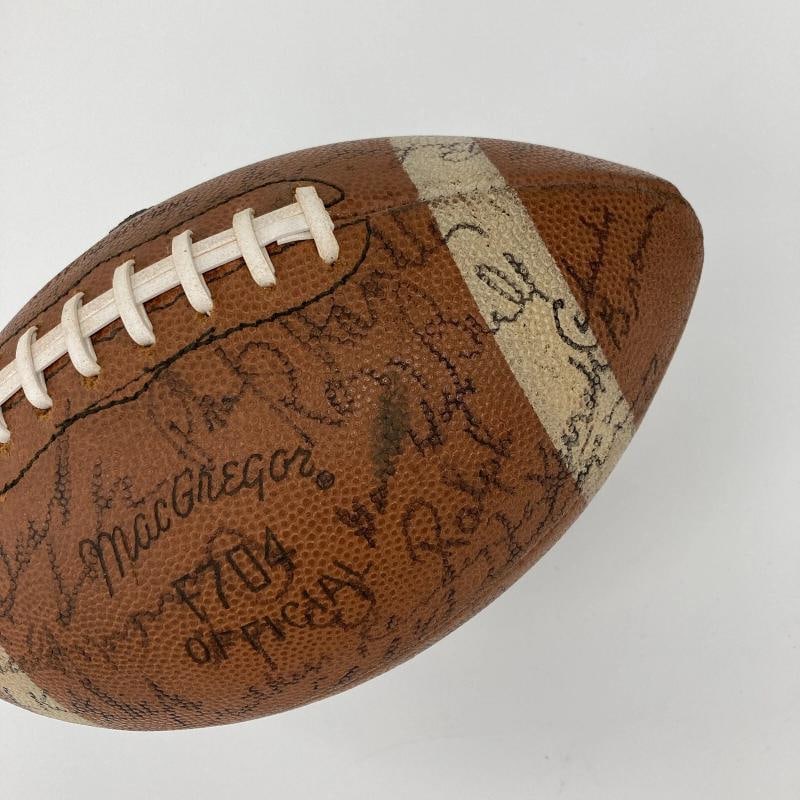 1967 Chicago Bears Team Signed Vintage Football Brian Piccolo & George Halas PSA - 5