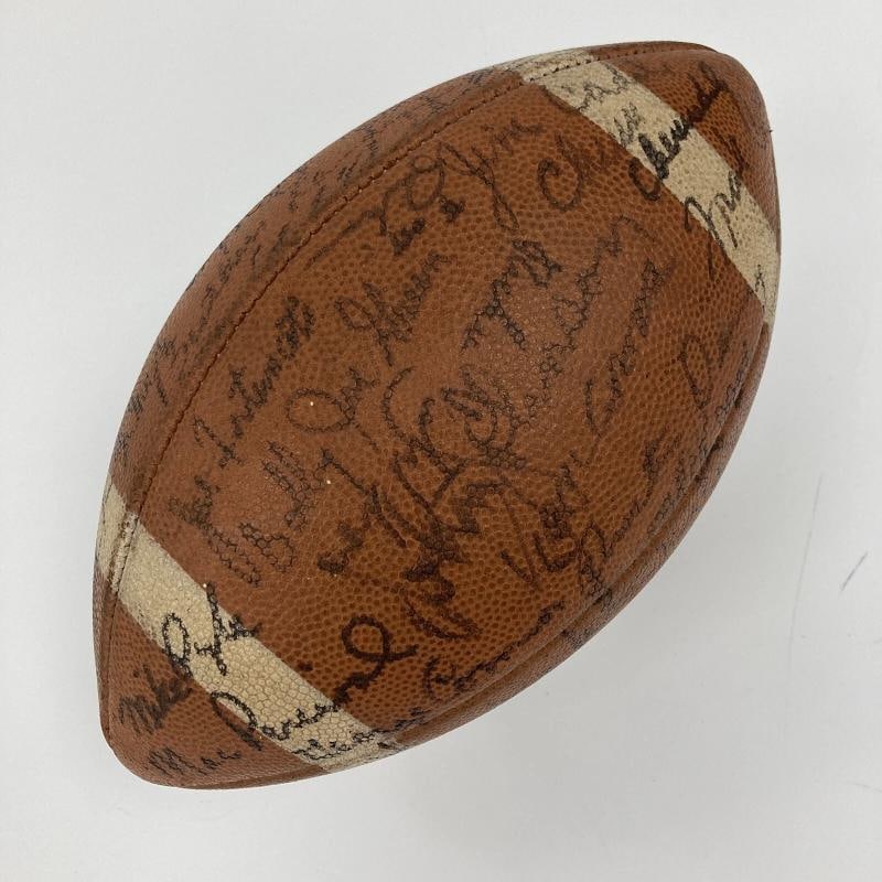 1967 Chicago Bears Team Signed Vintage Football Brian Piccolo & George Halas PSA - 6