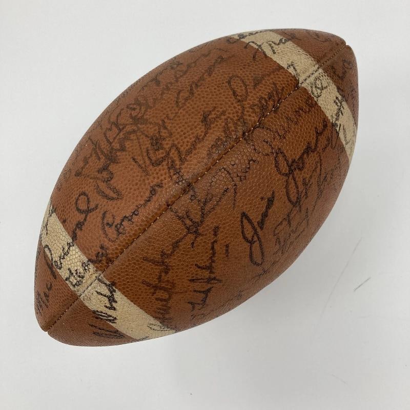 1967 Chicago Bears Team Signed Vintage Football Brian Piccolo & George Halas PSA - 8