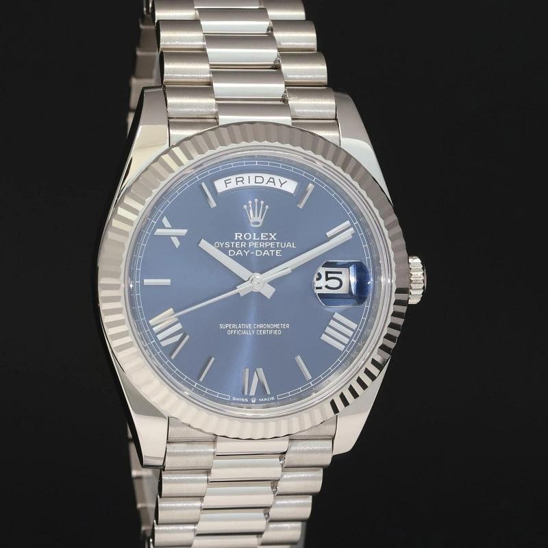 MINT PAPERS Rolex 40 White Gold President Day Date Blue Roman 228239 Watch Box/Papers - 3